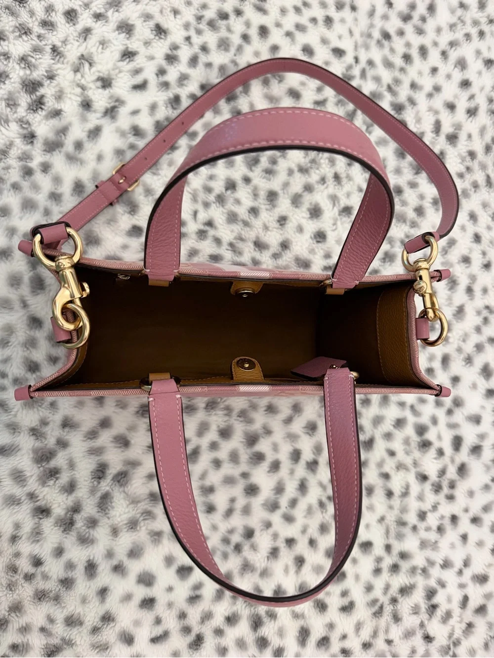 NWOT Coach Dempsey Carryall Pink Signature Jacquard Stripe Medium Crossbody Tote - Picture 5 of 9